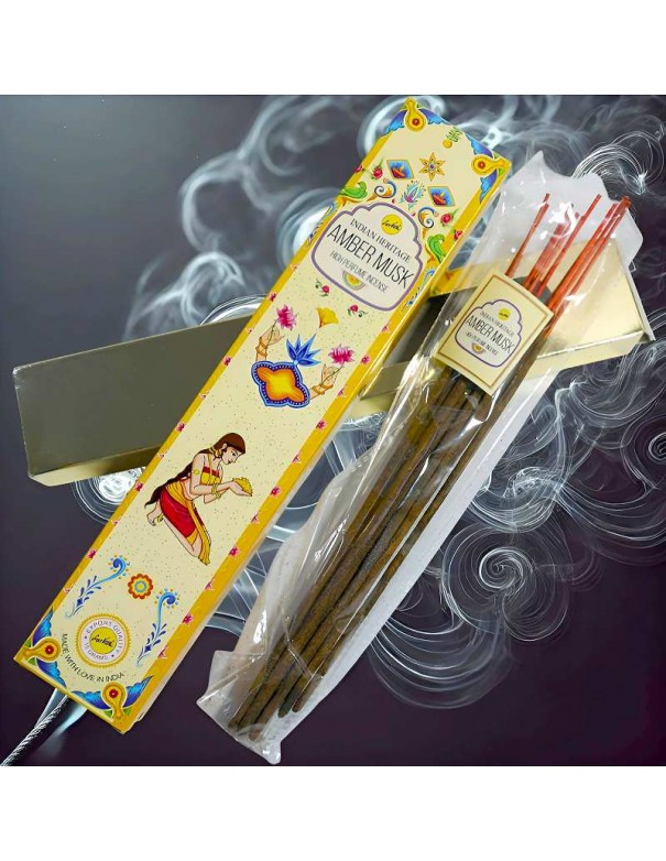 Incienso Premium Ámbar Musk de SreeVani: La Esencia del Amor