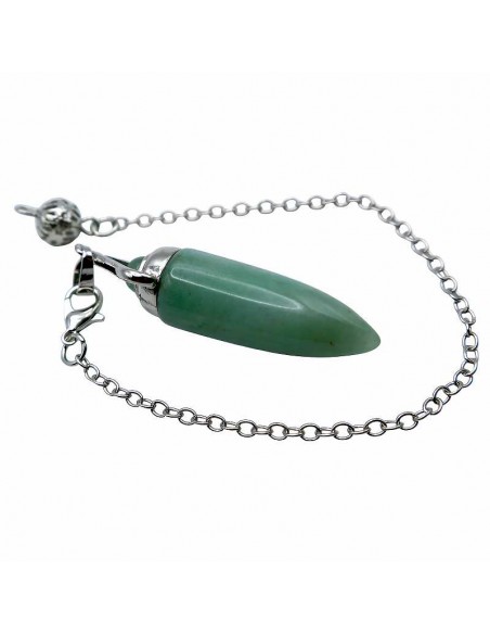Péndulo de Aventurina Verde con Cadena de Acero: Equilibrador de Energías