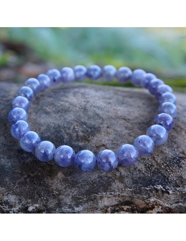 Pulsera de Tanzanita Natural 7mm – Equilibrio, Intuición y Elegancia
