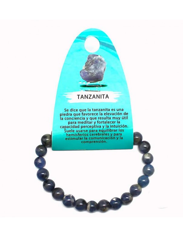 Pulsera de Tanzanita Natural 7mm – Equilibrio, Intuición y Elegancia