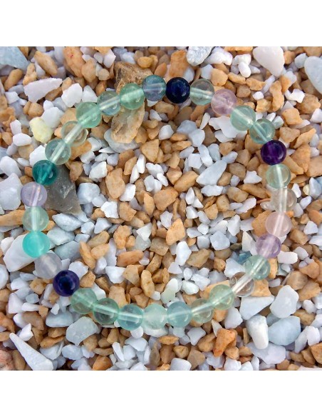 Pulsera de Fluorita Multicolor de 6mm – Energía, Armonía y Estilo