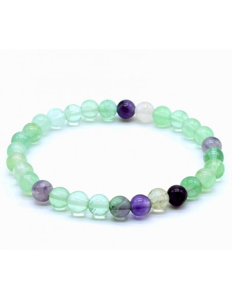 Pulsera de Fluorita Multicolor de 6mm – Energía, Armonía y Estilo