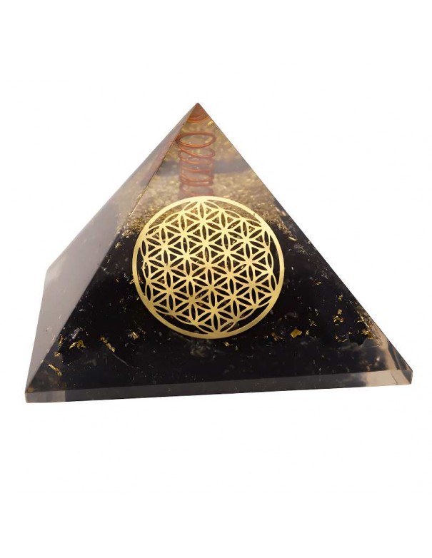 Pirámide de Orgonita con Turmalina Negra y Cristal de Roca | Energía Positiva y Protección