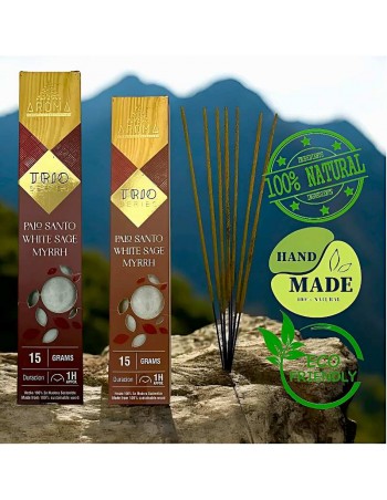 Incienso TRÍO Palo Santo, Salvia Blanca y Mirra – Limpieza Energética y Bienestar 2