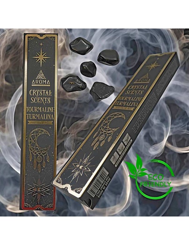 Incienso Cristal Turmalina – Purificación Energética con Fragmentos de Turmalina Negra
