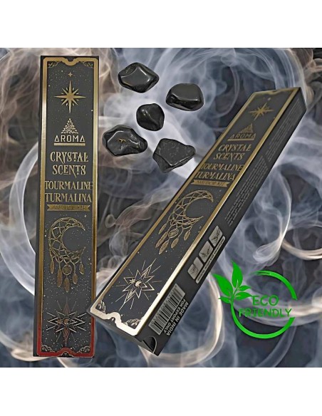 Incienso Cristal Turmalina – Purificación Energética con Fragmentos de Turmalina Negra