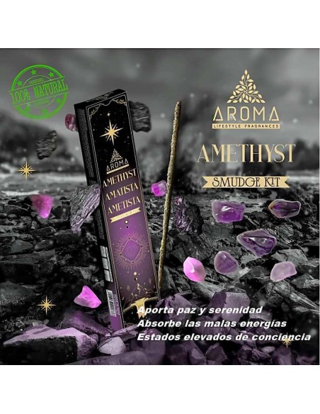 Incienso Aroma Amatista la Magia del Cristal – Armonía y Energía Positiva