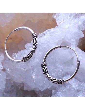 Aros hippies de plata 20mm-Joyería Étnica.
