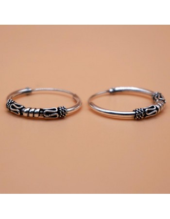 "Aros hippies de plata". 20mm, plata de ley 925. Piercings de plata. 2