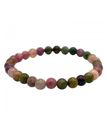 Pulsera Ajustable de Turmalina Sandía – Cuentas Naturales de 6 mm 2