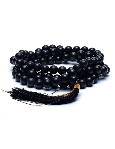 Mala de Ágata Negra 108 Cuentas – Protección y Enfoque Espiritual
