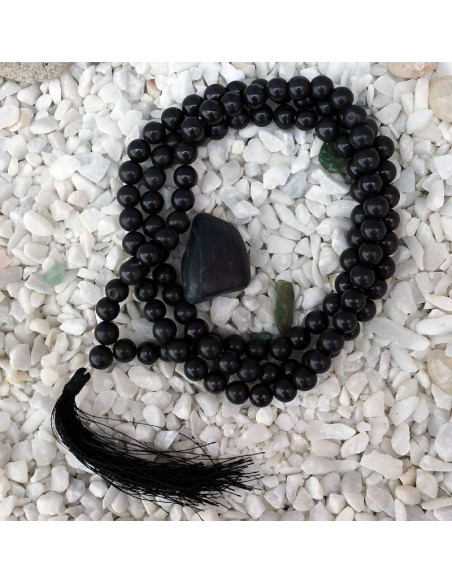 Mala de Ágata Negra 108 Cuentas – Protección y Enfoque Espiritual