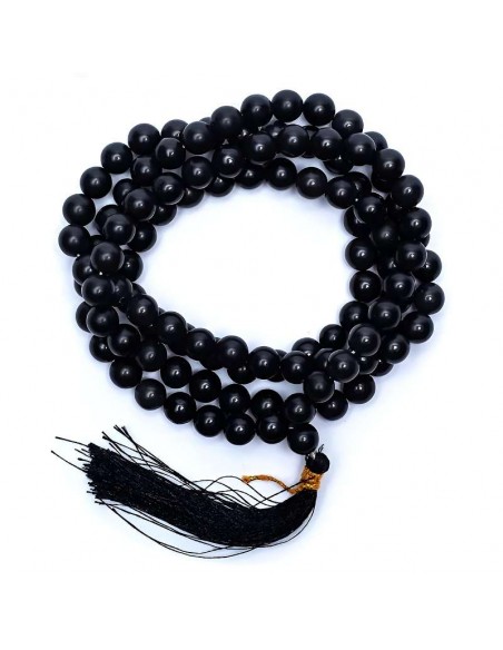 Mala de Ágata Negra 108 Cuentas – Protección y Enfoque Espiritual