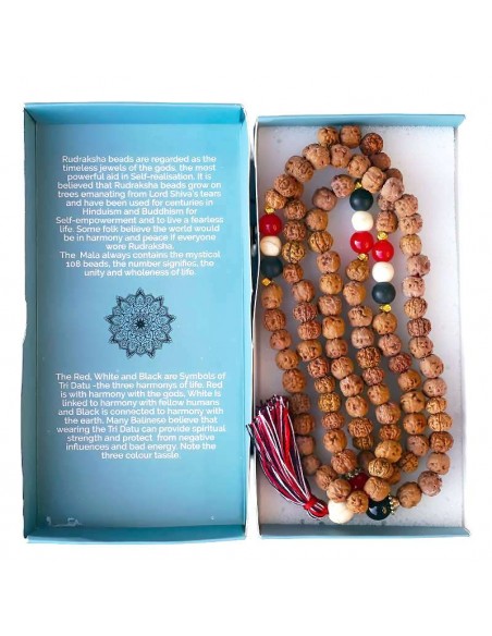 Mala Bali Rudraksha "Cree y Crece" – Japa Mala 108 Cuentas