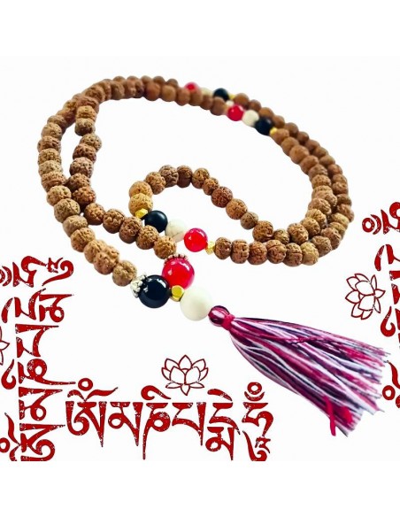 Mala Bali Rudraksha "Cree y Crece" – Japa Mala 108 Cuentas