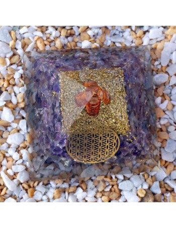 Pirámide Orgonita Amatista “Flor de la Vida” 7×7×6 cm 2