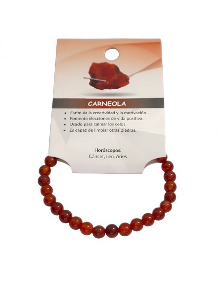 Pulsera de CARNEOLA 6mm - Piedra natural.