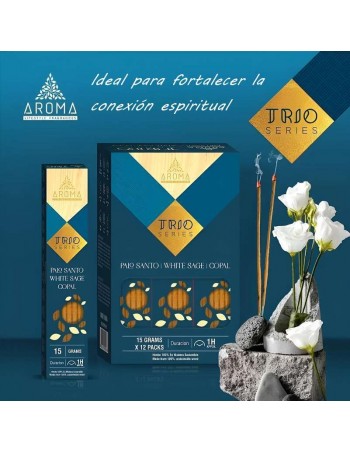 Incienso Aroma Trio Series – Palo Santo, Salvia Blanca y Copal