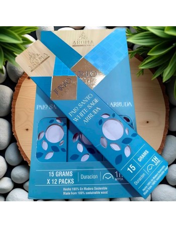 Incienso Aroma Trio Series – Palo Santo, Salvia Blanca y Ruda