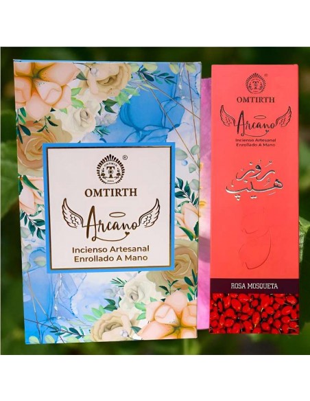 Incienso Artesanal OMTIRTH Rosa Mosqueta – 10 Varillas Extra Gruesas