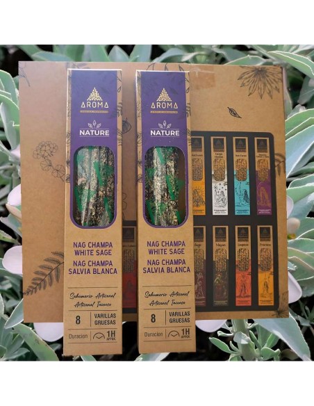 Incienso Orgánico Nag Champa & Salvia Blanca AROMA Nature – Limpieza Profunda y Armonía Espiritual