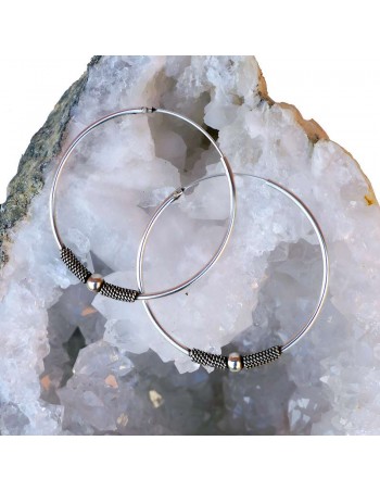 Aros de Plata Bali 35 mm x 1,5 mm