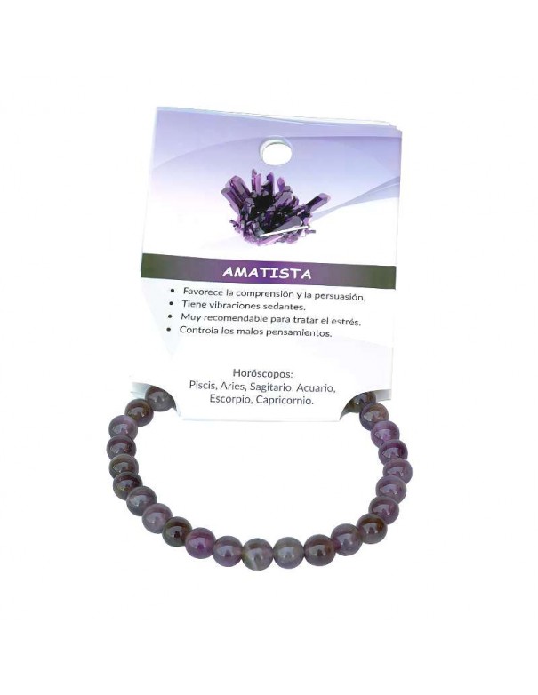 Pulsera de piedra amatista 6mm.