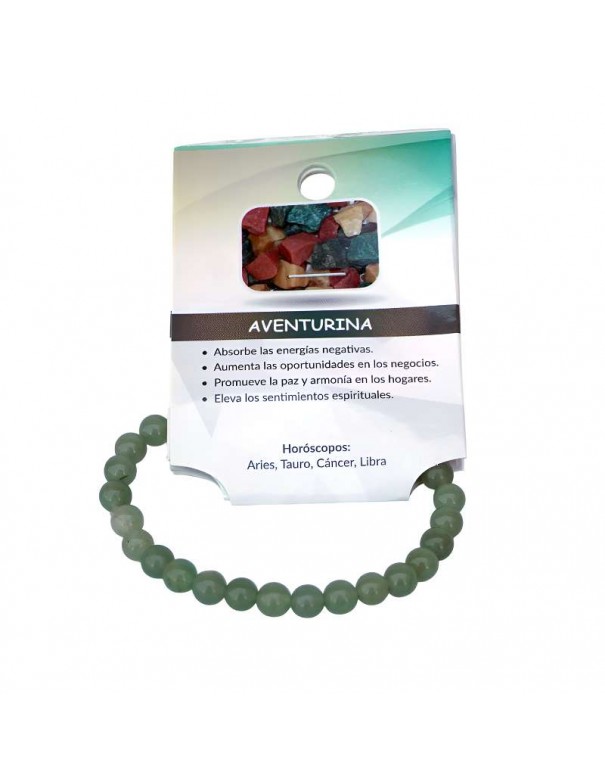 Pulsera piedra natural aventurina verde. Tienda de minerales.