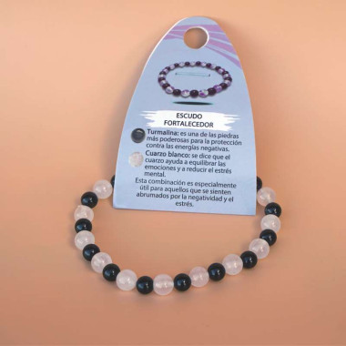 Pulsera de Turmalina y Cuarzo Blanco - Escudo Protector Energético 2