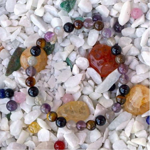 Pulsera de Turmalina Negra, Ojo de Tigre, Amatista y Labradorita | Protección Energética y Equilibrio