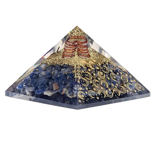 Orgonita Pirámide de Sodalita con Luna y Estrellas – Energía, Armonía y Protección Orgonita Pirámide de Sodalita con Luna y Estrellas – Energía, Armonía y Protección