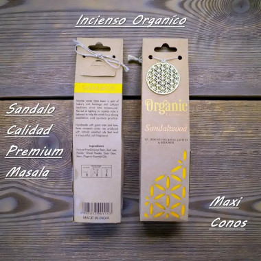 Conos de Incienso orgánico madera de Sándalo.