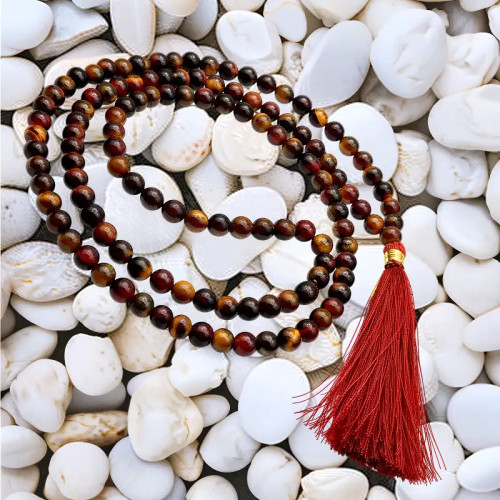 Japa Mala Auténtico de Ojo de Tigre - Meditación Profunda y Protección