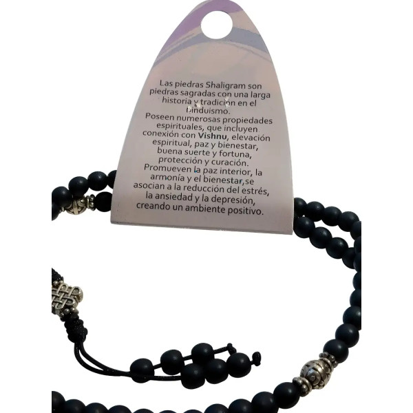 Japa Mala hecho a mano con 108 cuentas de piedra sagrada Shalingram