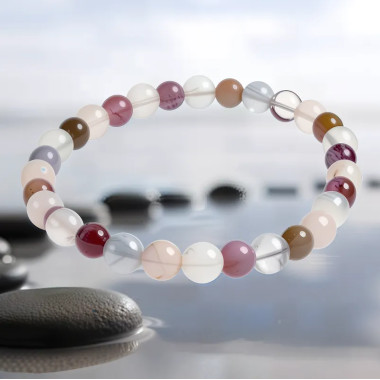 Pulsera de Amatista y Cuarzo Blanco - Salud y Equilibrio Energético