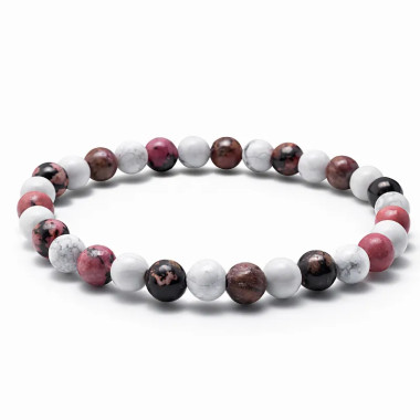 Pulsera de rodonita y howlita: equilibrio y bienestar 2