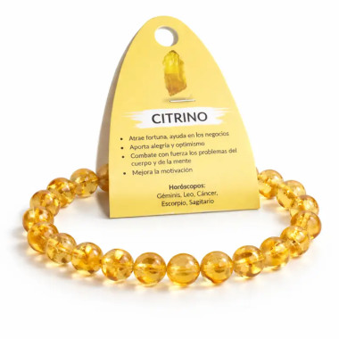 Pulsera Ajustable de Citrino Natural – Cuentas de 6 mm Alegría, Éxito y Bienestar 2