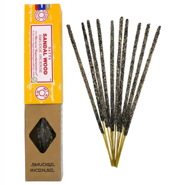 Incienso Orgánico Satya Sándalo Smudge 25g | Aroma purificador y artesanal