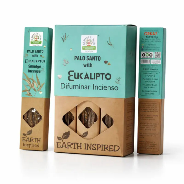 Incienso Natural Palo Santo y Eucalipto Namaste India 25g | Earth Inspired
