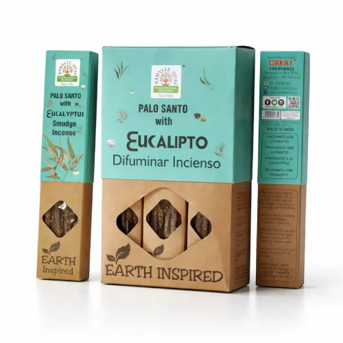 Incienso Natural Palo Santo y Eucalipto Namaste India 25g | Earth Inspired