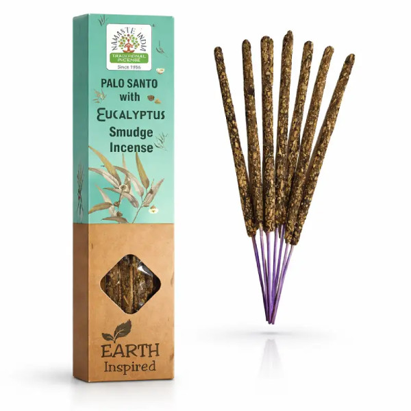 Incienso Natural Palo Santo y Eucalipto Namaste India 25g | Earth Inspired