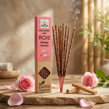 Incienso Palo Santo y Rosa Natural | Namaste India Earth Inspired Sahumerio