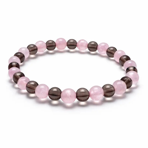 Pulsera cuarzo rosa y cuarzo ahumado, la pulsera del amor