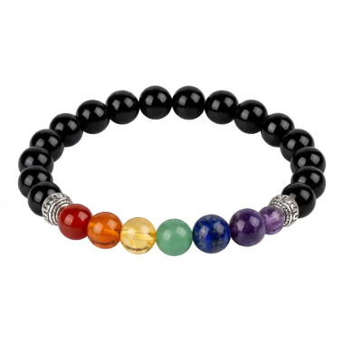 Pulsera siete chakras ónix. Pulsera con piedras naturales. 2