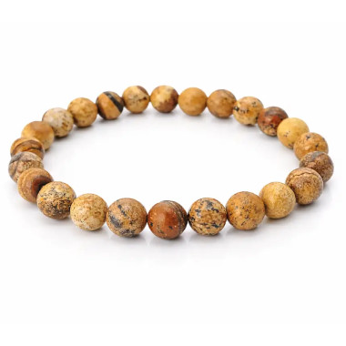 Pulsera de JASPE MADERA. Hecha artesanalmente con cuentas de Jaspe....
