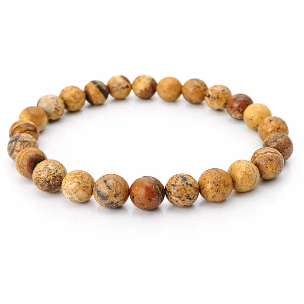 Pulsera de JASPE MADERA. Hecha artesanalmente con cuentas de Jaspe....