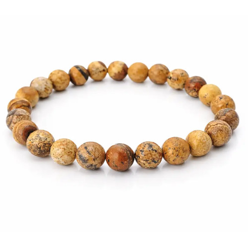 Pulsera de JASPE MADERA. Hecha artesanalmente con cuentas de Jaspe....