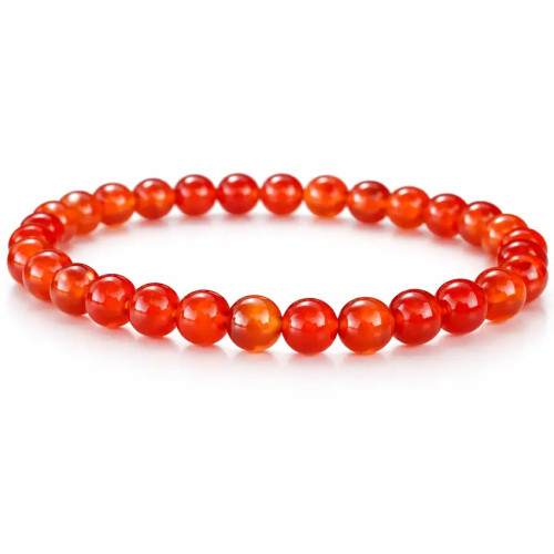 Pulsera de Cornalina 6mm – Energía Vital y Equilibrio | Piedra Natural