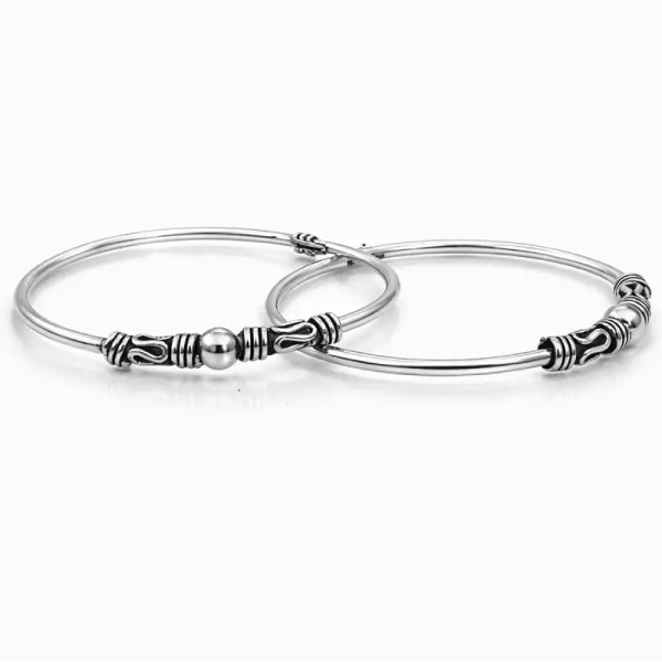 Aros de Plata Bali 25mm – Artesanía Balinesa en Plata 925 con Diseño Étnico