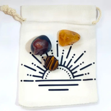 Kit de Minerales “Nuevos Comienzos – Cornalina, Ojo de Tigre y Citrino